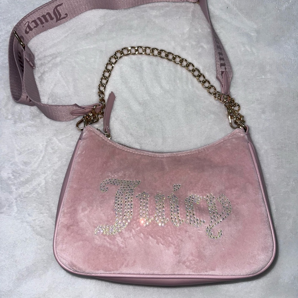Juicy Couture Blush Velvet Shoulder Bag